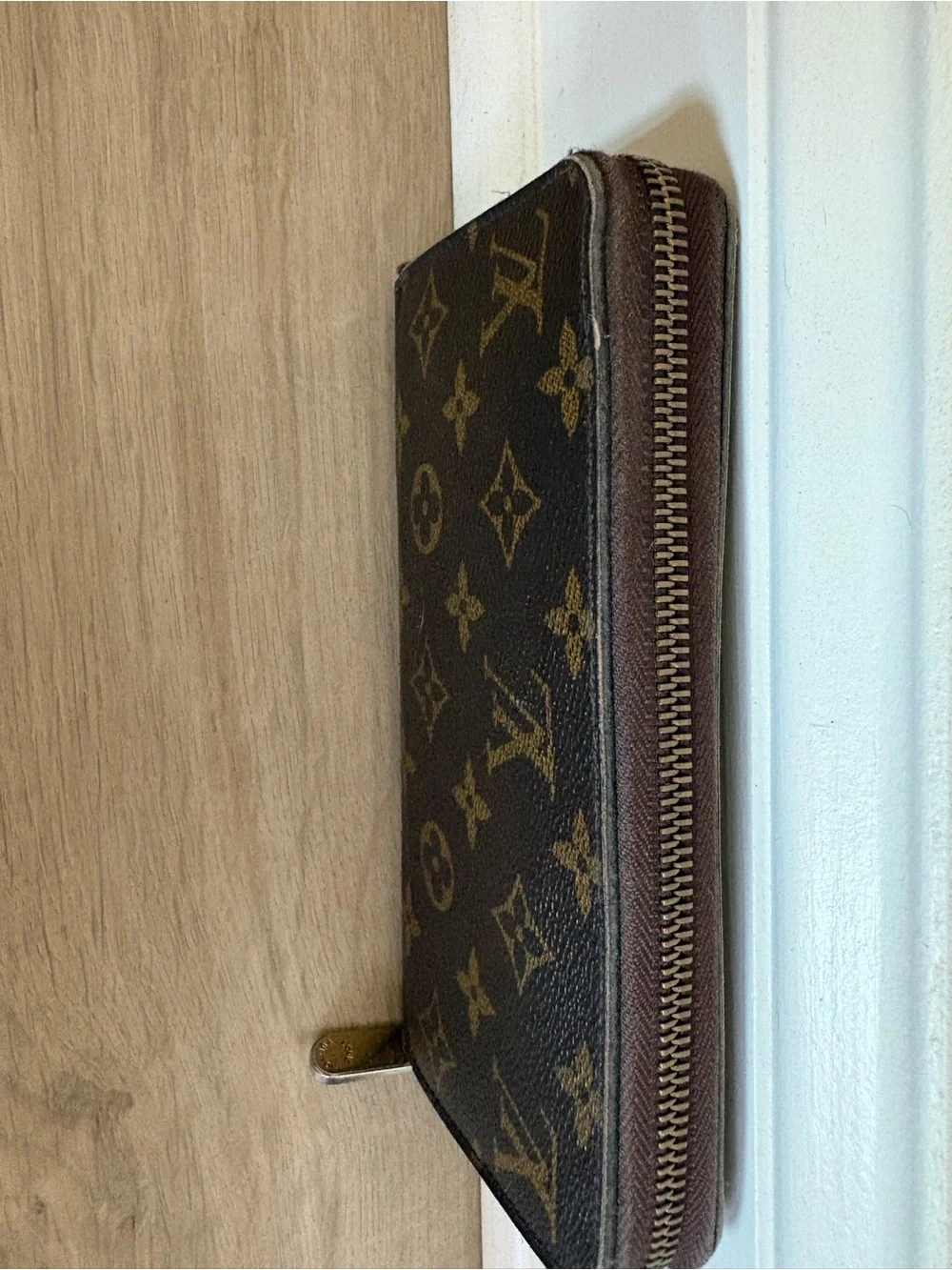 Louis Vuitton Monogram Canvas Zip Around Wallet in Brown